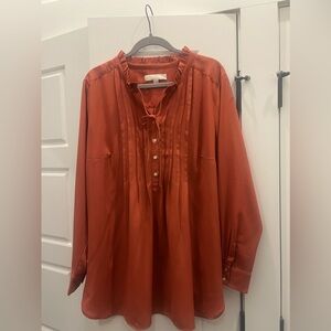 Loft Plus salmon/coral blouse